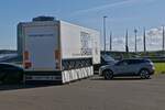 LKW Hänger als Mobileladeeinheit für die E-Fahrzeuge, beim e-Day in Colmar Berg.