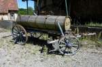 Jauchewagen fr Zugtiere, steht im Museumsdorf Krnbach, Aug.2012