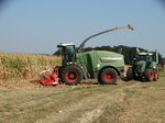 Fendt Katana 85 und Fendt Vario 828 beim Mais Ernten am 15.09.16 in der Nähe von Altenstadt (Hessen)