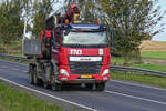 DAF CF Absetzkipper mit Kranaufbau, von Tnd, aufgenommen Okt.