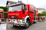 Feuerwehr Oberzent IVECO Magirus RW-Schiene am 18.08.24 beim Kreisfeuerwehrtag in Reichelsheim