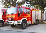 Feuerwehr Trebur IVECO Magirus TLF bei der Sternfahrt Kreisfeuerwehrtag Groß Gerau am 01.09.24 in Mörfelden Walldorf