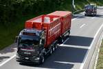 MAN Containerzug von Zaugg Belp AG am 28.6.24 auf der Anfahrt zum Trucker Festival auf der A8 in Matten b. Interlaken.