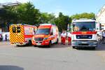 ASB Rettungsdienst Darmstadt-Dieburg Mercedes Benz Sprinter ELW und RTW und MAN TGM GW-San am 07.09.24 beim Blaulichttag in Darmstadt