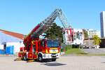 Feuerwehr Langen (Hessen) MAN TGM Gimaex DLK23/12 (Florian Langen 1/30-1) am 21.09.24 bei einem Fototermin.