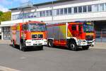 Feuerwehr Bad Orb MAN TLF24/50 und der Nachfolger MAN TLF4000 (Florian Bad Orb 1/24) am 29.09.24 bei einen Fototermin.