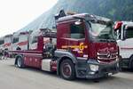 Ein MB Actros Autotransporter von Galliker der am 14.7.24 beim Trucker Treffen in Ambri ist.