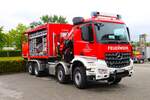 Feuerwehr Langenselbold Mercedes Benz Arocs WLF Kats Kran(Florian Langenselbold 1-67-1) mit AB-Logistik am 18.08.24 am Tag der offenen Tür