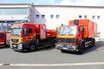 Feuerwehr Hanau Mitte MAN TGX WLF mit AB-Tank und Mercedes Benz WLF Kran mit AB-SLM am 25.08.24 beim Tag der offenen Tür