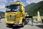 Ein MB Arocs von welti-furrer der am 14.7.24 beim Trucker Treffen in Ambri steht.