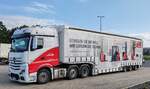 =MB Actros L der Firma BEUTLHAUSER-Fördertechnik, einem Partner von LINDE, steht zur Fahrerpause auf einem Rastplatz an der A7 im Juli 2024. Grüße an den sehr netten Fahrer!!! 