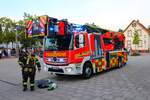 Feuerwehr Walldorf Mercedes Benz Atego Rosenbauer DLK 23/12 am 30.08.24 bei einer Schauübung