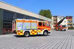 Feuerwehr Mörfelden-Walldorf Mercedes Benz Atego HTLF und DLK 23/12 beim Kreisfeuerwehrtag Groß Gerau am 01.09.24 in Mörfelden Walldorf am neuen Gerätehaus