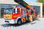 Feuerwehr Mörfelden-Walldorf Mercedes Benz Atego DLK 23/12 beim Kreisfeuerwehrtag Groß Gerau am 01.09.24 in Mörfelden Walldorf am neuen Gerätehaus