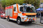 Feuerwehr Frankfurt Mercedes Benz Atego LF20 am 28.09.24 beim Tag des Selbstschutzes in Frankfurt Innenstadt