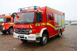 Feuerwehr Mainz Mercedes Benz Atego LF20 am 31.12.24 beim Silvesterschwimmen in Mainz