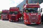 Drei Scanias von U. Luchsinger die am 14.7.24 beim Trucker Treffen in Mabri stehen.