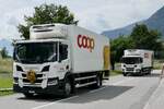 Zwei weitere Scania von Coop die am 28.6.24 in Bönigen stehen