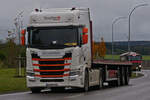 Scania 500R Sattelzug, von Trans’Agri services, aus Frankreich. 10.2024