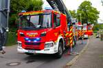 Werkfeuerwehr Freudenberg Scania P410 mit 54 Meter Pronto Skylift am 18.08.24 beim Kreisfeuerwehrtag in Reichelsheim 