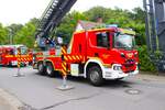 Werkfeuerwehr Freudenberg Scania P410 mit 54 Meter Pronto Skylift am 18.08.24 beim Kreisfeuerwehrtag in Reichelsheim 