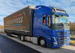 =Volvo FH-Sattelzug von EURO EXPRESS rastet im Dezember 2024 an der A 4