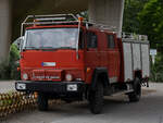 Dieses ehemalige Feuerwehrfahrzeug Magirus-Deutz 170D11 war Anfang August 2024 in Hattingen zu sehen.