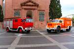 Feuerwehr Dietzenbach Magirus Deutz und ex Frankfurt HLF Löschfahrzeug am 28.09.24 beim Tag des Selbstschutzes in Frankfurt Innenstadt