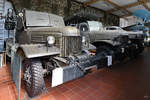 Im Bild ein Mehrfachraketenwerfer BM-24 auf Basis eines LKW ZIS-157, daneben der Mehrfachraketenwerfer BM-13 und ein Studebaker US-6 LKW. (Waffenmuseum Kołobrzg (Kolberg), September 2024)