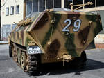 Dieser zumindest äußerlich gut restaurierte mittlere Schützenpanzerwagen Sd.Kfz.251 in der Ausführung D wurde auf den Namen  Rosi  getauft. (Waffenmuseum Kołobrzg (Kolberg), September 2024)