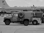 Anfang Juli 2024 war in Fairford dieser Land Rover Series der Britischen Armee ausgestellt.