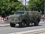 KMW Dingo, mit Tarnzelt, der luxemburgischen Armee, war bei der Militrparade in der Stadt Luxemburg mit dabei. 23.06.2024 