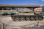 Im Waffenmuseum Kołobrzg (Kolberg) war Anfang September 2024 dieser mittlere Kampfpanzer vom Typ T-34/85 ausgestellt.