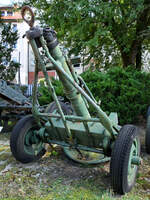 Der 120-mm-Granatwerfer M1938/1943 wurde während des Zweiten Weltkrieges in der Sowjetunion entwickelt und ist hier Anfang September 2024 im Waffenmuseum Kołobrzg (Kolberg) zu sehen.