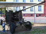 Hier zu sehen eine 57-mm-Flugabwehrkanone vom Typ S-60. (Museum für Luftverteidigung Koszalin (Köslin), September 2024)