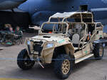 Im Bild ein hochmobiler und -geländegängiger Polaris MRZR Alpha 4 Ultra Light Tactical Vehicle (ULTV). (Fairford, Juli 2024)