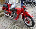 Moto Guzzi Falcone Turismo, Baujahr 1957, 1-Zyl.liegend, 500ccm, 19PS, Vmax.120Km/h, Oldtimerteffen Waldkirch, Mai 2024