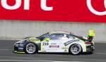 Porsche 911 GT3 Type 991, Mitzieher der Nr.210 beim beschleunigen aus der Boxengasse, Training am 12.6.2014 zum Porsche Carrera Cup France,Vorrennen der 82.