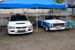 Mitsubishi Lancer EVO und Ford Escort am 27.07.24 bei der Main Kinzig Ralley in Wächtersbach