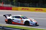 Mitzieher der Nr.86, Gulf Racing, Porsche 991 RSR, am 7.5.2016 bei der FIA WEC 6h Spa Francorchamps Startet in der GTLM AM (Gran Turismo Le Mans).Fahrer: Michael Wainwright, Adam Carroll, Benjamin