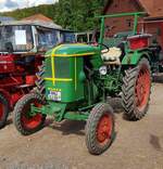 =Deutz  Knubbel , präsentiert bei der Oldtimerausstellung der Traktorfreunde Wiershausen am Klostergut Hilwartshausen, 05-2023