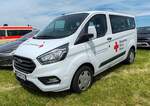 =Ford Transit Custom des DRK KV ODENWALDKREIS, steht auf dem Parkgelände der Rettmobil 2024 in Fulda