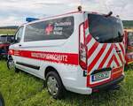 =Ford Transit des DRK KV GÖTTINGEN-NORTHEIM, gesehen im Mai 2024 auf dem Besucherparkplatz der RettMobil in Fulda