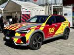 Ein Volvo XC 60 des Schweizerischen Feuerwehr Verbandes der bei den Emerceny Days am 20.9.24 im Verkehrshaus Luzern steht.