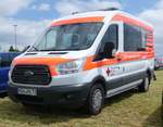 =Ford Transit vom DRK KV BAD MERGENTHEIM, abgestellt auf dem Besucherparkplatz der Rettmobil 2019 in Fulda, 05-2019