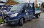 =Ford Transit als Doppelkabiner mit Ladepritsche von HEISSENBERGER-Bau, 09-2022