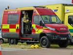 Dieses Rettungsfahrzeug IVECO DAILY 4x4 war Mitte Juli 2024 in Fairford ausgestellt.