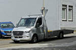 Dieser Mercedes-Benz Sprinter mit Autotransportaufbau von Megger war Anfang Juli 2024 in Solingen abgestellt.