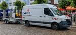 =MB Sprinter der Firma SPIE steht auf einer Baustelle in Sellin, 06-2024