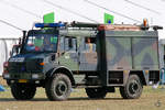 Ein Unimog Feuerwehrfahrzeug der Niederländischen Luftwaffe.